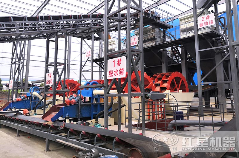 砂石场配置多台轮斗洗砂机 砂石场配置多台轮斗洗砂机