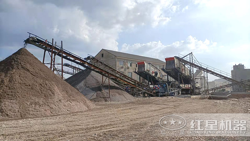 砂石生产线现场-小型移动打制砂一体机 砂石生产线现场-小型移动打制砂一体机