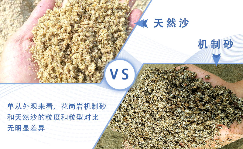 花岗岩机制砂与天然砂对比 花岗岩机制砂与天然砂对比