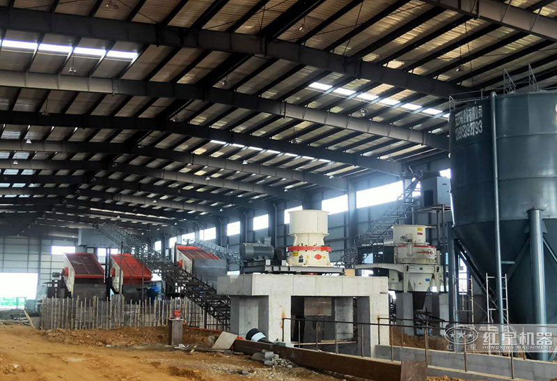 碎石加工设备一套生产线搭建现场 碎石加工设备一套生产线搭建现场